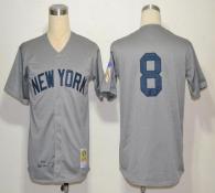 Mitchell And Ness 1951 New York Yankees -8 Yogi Berra Grey Throwback Stitched MLB Jersey
