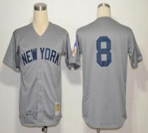 Mitchell And Ness 1951 New York Yankees -8 Yogi Berra Grey Throwback Stitched MLB Jersey