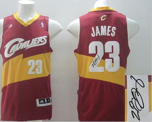 New Revolution 30 Autographed Cleveland Cavaliers -23 LeBron James Red Stitched NBA Jersey