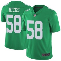 Nike Eagles -58 Jordan Hicks Green Stitched NFL Limited Rush Jersey