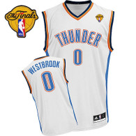 Revolution 30 Oklahoma City Thunder -0 Russell Westbrook White Finals Patch Stitched NBA Jersey