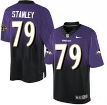 Nike Ravens -79 Ronnie Stanley Purple Black Men Stitched NFL Elite Fadeaway Fashion Jersey