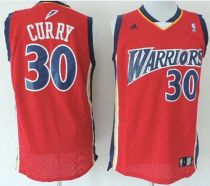 Golden State Warriors -30 Stephen Curry Red Throwback Stitched NBA Jersey