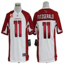 Nike Cardinals -11 Larry Fitzgerald White With C Patch Men's Stitched NFL Game Jersey