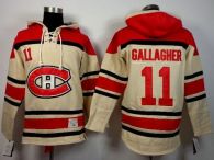 Montreal Canadiens -11 Brendan Gallagher Cream Sawyer Hooded Sweatshirt Stitched NHL Jersey