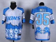 Nike Detroit Lions #35 Joique Bell Blue Men's Stitched NFL Elite Noble Fashion Jersey
