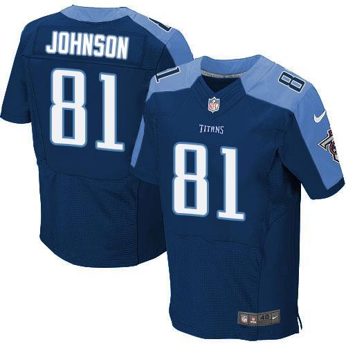 Nike Titans -81 Andre Johnson Navy Blue Alternate Stitched NFL Elite Jersey