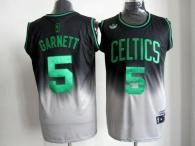 Boston Celtics -5 Kevin Garnett Black Grey Fadeaway Fashion Stitched NBA Jersey