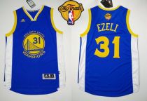 Revolution 30 Golden State Warriors -31 Festus Ezeli Blue The Finals Patch Stitched NBA Jersey