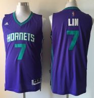 Charlotte Hornets -7 Jeremy Lin Purple Stitched NBA Jersey