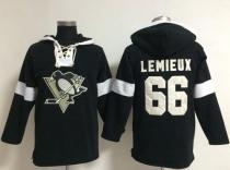 Pittsburgh Penguins -66 Mario Lemieux Black NHL Pullover Hoodie