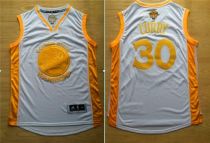 Golden State Warriors -30 Stephen Curry White Gold No Stitched NBA Jersey