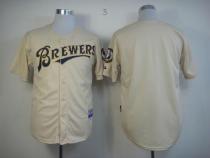 Milwaukee Brewers Blank Cream YOUniform Cool Base Stitched MLB Jersey