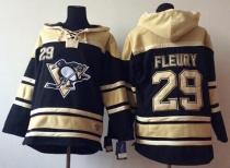Pittsburgh Penguins -29 Andre Fleury Black Sawyer Hooded Sweatshirt Stitched NHL Jersey