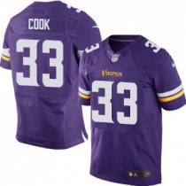 Nike Vikings -33 Dalvin Cook Purple Team Color Stitched NFL Elite Jersey