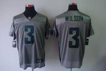 Nike Seattle Seahawks #3 Russell Wilson Grey Shadow Men‘s Stitched NFL Elite Jersey