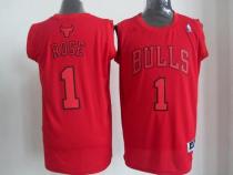 Chicago Bulls -1 Derrick Rose Red Big Color Fashion Stitched NBA Jersey