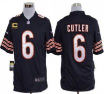 Nike Bears -6 Jay Cutler Navy Blue Team Color With C Patch Stitched NFL Game Jersey
