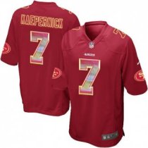 Nike 49ers -7 Colin Kaepernick Red Team Color Stitched NFL Limited Strobe Jersey