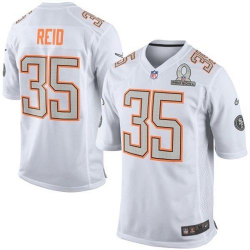 Nike San Francisco 49ers #35 Eric Reid White Pro Bowl Men‘s Stitched NFL Elite Team Rice Jersey