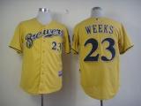 Milwaukee Brewers -23 Rickie Weeks Yellow Alternate Cool Base Stitched MLB Jersey