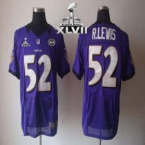 Nike Ravens -52 Ray Lewis Purple Team Color Super Bowl XLVII Stitched NFL Elite Jersey