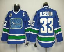 Vancouver Canucks 2011 Stanley Cup Finals -33 Henrik Sedin Blue Third Stitched NHL Jersey