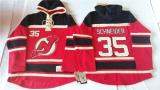 New Jersey Devils -35 Cory Schneider Red Sawyer Hooded Sweatshirt Stitched NHL Jersey