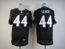 Nike Ravens -44 Vonta Leach Black Alternate With Art Patch Embroidered NFL Elite Jersey