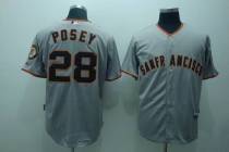 San Francisco Giants #28 Buster Posey Stitched Grey MLB Jersey