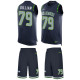 Seahawks -79 Garry Gilliam Steel Blue Team Color Stitched NFL Limited Tank Top Suit Jersey