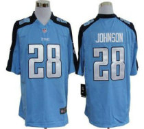 Nike Titans -28 Chris Johnson Light Blue Team Color Stitched NFL Game Jersey