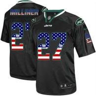 Nike New York Jets -27 Dee Milliner Black Men's Stitched NFL Elite USA Flag Fashion Jersey