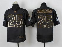 Nike Seattle Seahawks #25 Richard Sherman Black Gold No Fashion Men‘s Stitched NFL Elite Jersey
