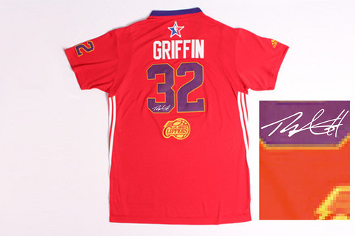 Autographed 2014 NBA All Star Los Angeles Clippers -32 Blake Griffin Red Jerseys