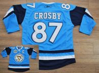 Pittsburgh Penguins -87 Sidney Crosby Stitched Baby Blue 2011 Winter Classic Vintage NHL Jersey