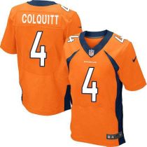 Nike Denver Broncos #4 Britton Colquitt Orange Team Color Men's Stitched NFL New Elite Jersey