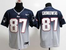 Nike New England Patriots -87 Rob Gronkowski Navy Blue Grey Mens Stitched NFL Elite Fadeaway Fashion