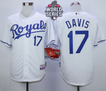 Kansas City Royals -17 Wade Davis White Cool Base W 2015 World Series Patch Stitched MLB Jersey