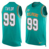 Nike Miami Dolphins -99 Jason Taylor Aqua Green Team Color Stitched NFL Limited Tank Top Jersey