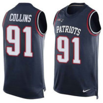 Nike New England Patriots -91 Jamie Collins Navy Blue Team Color Stitched NFL Limited Tank Top Jerse