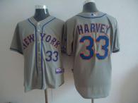 New York Mets -33 Matt Harvey Grey Road Cool Base Stitched MLB Jersey
