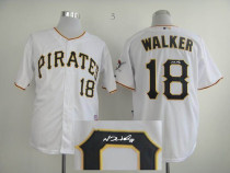 MLB Pittsburgh Pirates #18 Neil Walker Stitched White Cool Base Autographed Jersey