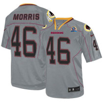 Nike Washington Redskins -46 Alfred Morris Lights Out Grey With Hall of Fame 50th Patch Men's Stitch