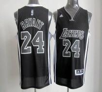 Los Angeles Lakers -24 Kobe Bryant Black White Stitched NBA Jersey