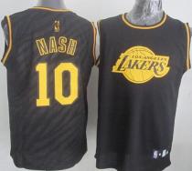 Los Angeles Lakers -10 Steve Nash Black Precious Metals Fashion Stitched NBA Jersey