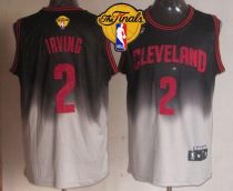 Cleveland Cavaliers -2 Kyrie Irving Black Grey Fadeaway Fashion The Finals Patch Stitched NBA Jersey
