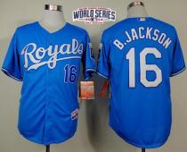 Kansas City Royals -16 Bo Jackson Light Blue Alternate Cool Base W 2014 World Series Patch Stitched