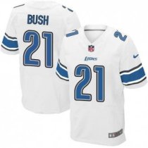 Nike Lions -21 Reggie Bush White Stitched NFL Elite Jersey