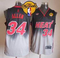Miami Heat -34 Ray Allen Black Grey Fadeaway Fashion Finals Patch Stitched NBA Jersey